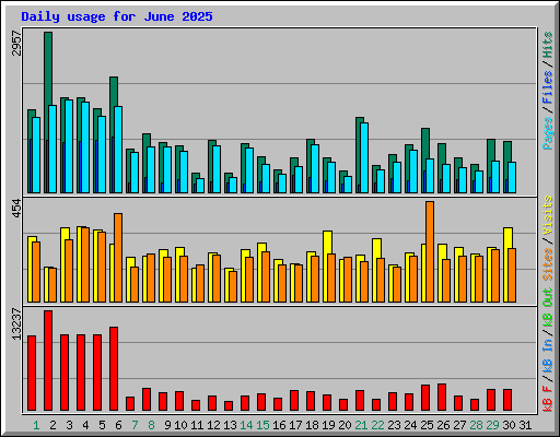 Daily usage for June 2025