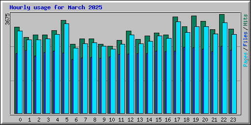 Hourly usage for March 2025