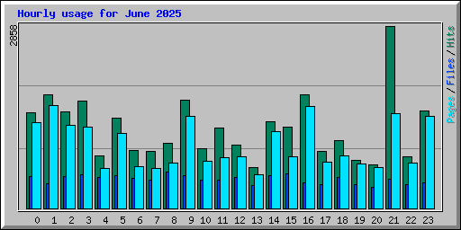 Hourly usage for June 2025