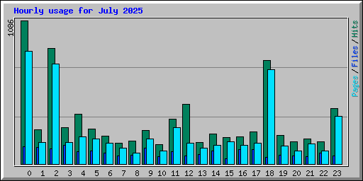 Hourly usage for July 2025